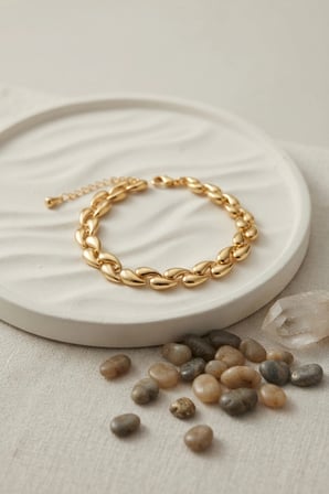 Gold Renk Sarmal Damla Model Kadın Bileklik