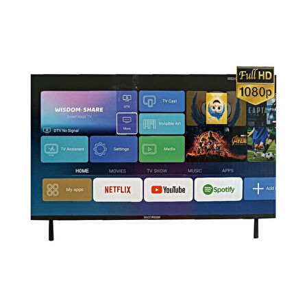 Technozi Uydu Alıcılı Full Hd Smart LED Tv 2+2 HDMI USB ETV-332 32" 81 Ekran + Askı Aparatı