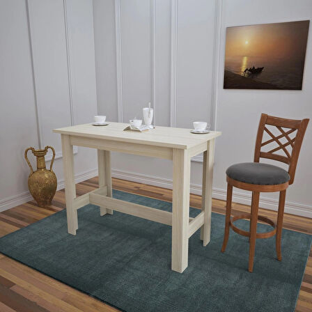 Pasific Home Barra Bar Masası Yüksek Yemek Masası, Meşe, 120x60