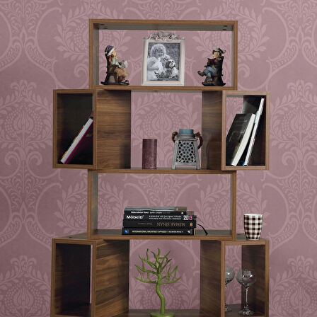 Pasific Home Box Hareketli Kutulu Raflı Kitaplık,Ceviz