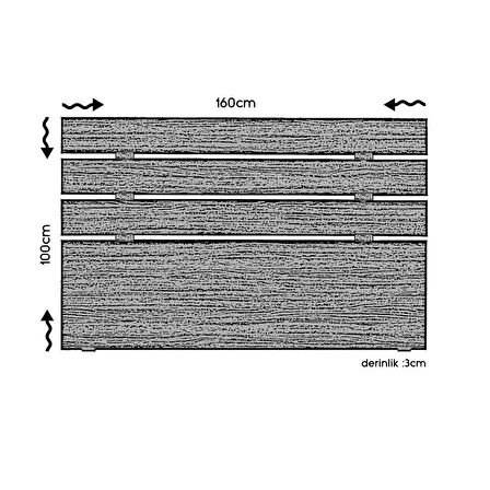Pasific Home Huga Çift Kişilik Meşe Yatak Başlığı 160lk /160 cm Baza Başlık