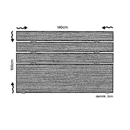 Pasific Home Huga Çift Kişilik Meşe Yatak Başlığı 140lk / 140 cm Baza Başlık