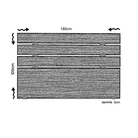 Pasific Home Huga Çift Kişilik Meşe Yatak Başlığı 180lk / 180 cm Baza Başlık