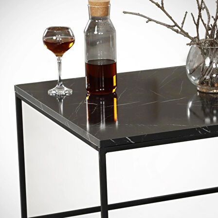Pasific Home Zinus Metal Orta Sehpa, Siyah Mermer