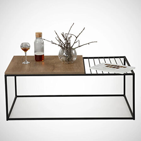 Pasific Home Zinus Metal Orta Sehpa, Koyu Meşe