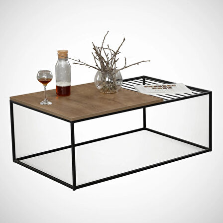 Pasific Home Zinus Metal Orta Sehpa, Koyu Meşe
