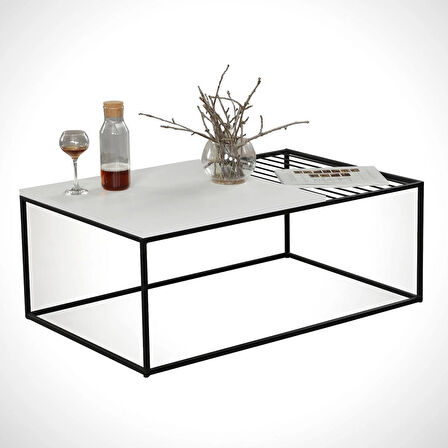 Pasific Home Zinus Metal Orta Sehpa, Ahşap Beyaz