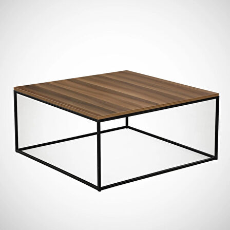 Pasific Home Poly Metal Orta Sehpa, Kare Orta Sehpa, Ceviz
