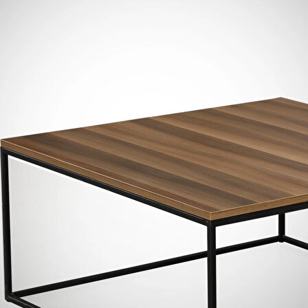 Pasific Home Poly Metal Orta Sehpa, Kare Orta Sehpa, Ceviz