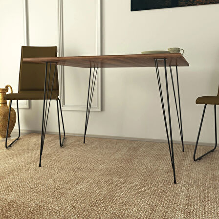 Pasific Home Sandalf Metal Ayaklı Mutfak Masası, Kare 90x90, Ceviz