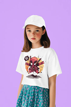 Deadpool Baskılı Unisex Film Kahramanı Çocuk Tişört (1-12 YAŞ)