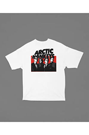 Arctic Monkeys Grubu Baskılı Unisex Tişört, Oversize Müzik Grubu Tişört