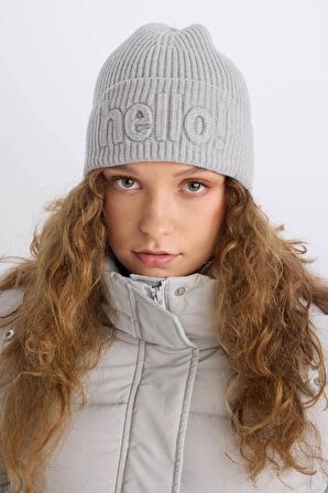 DeFacto Kadın Baskılı Örgü Bere C6635AX24WNGR130