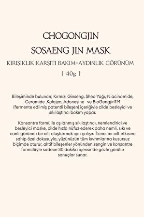 Kırışıklık Karşıtı Oryantal Bitkisel İçerikli İpek Maske 40g MISA Cho Gong Jin Silk Mask