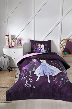 Özdilek Frozan Nature Tek Kişilik Disney Lisanslı Lastikli Fitted Çarşaf Kapitone Çocuk Nevresim Takımı