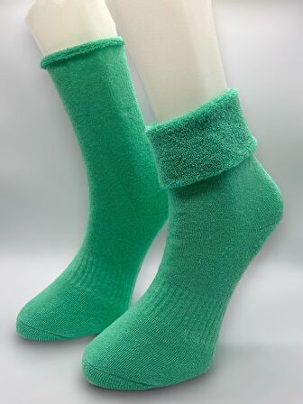 CİHO SOCKS 6 Çift Kadın Kışlık, Kalın, Kıvrık, Lastiksiz Termal Soket Çorap