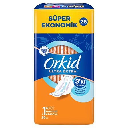 Orkid Ultra Normal 26 Adet Süper Ekonomik Paket Hijyenik Ped