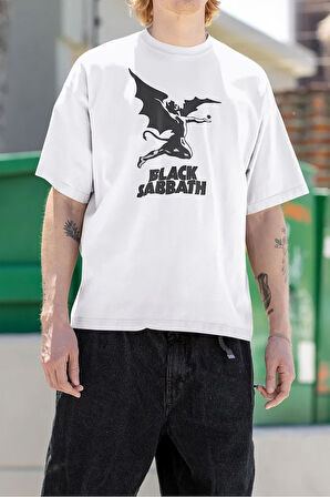 Black Sabbath Müzik Grubu Baskılı Unisex Oversize Tişört