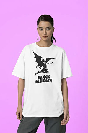 Black Sabbath Müzik Grubu Baskılı Unisex Oversize Tişört
