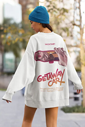 Getaway Car Yazılı Unisex Oversize Şarkıcı Taylor Swift Sweatshirt