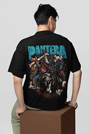 Pantera Rock Metal Müzik Grubu Baskılı Unisex Oversize Tişört