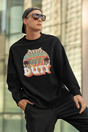 Mermaid Off Duty Baskılı Unisex Oversize Sweatshirt
