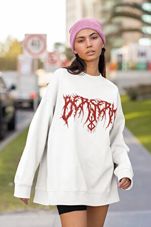 Berserk Tasarım Yazılı Unisex Oversize Anime Dizi Sweatshirt