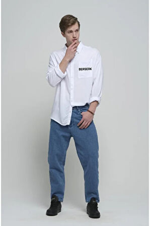 Berserk Anime Baskılı Unisex Cepli Gömlek