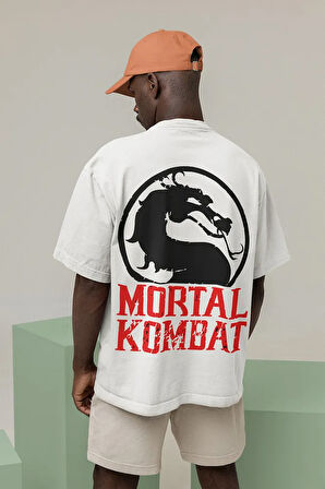 Ejderha Mortal Kombat Baskılı Unisex Oversize Anime Tişört