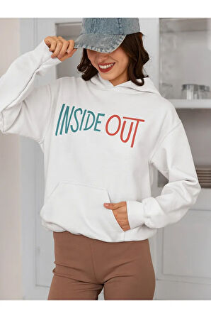 Insiide Out Baskılı Unisex Oversize Ters Yüz Çizgi Film Hoodie