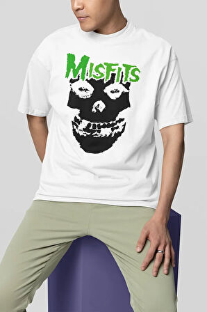 Misfits Müzik Grubu Baskılı Unisex Oversize Tişört