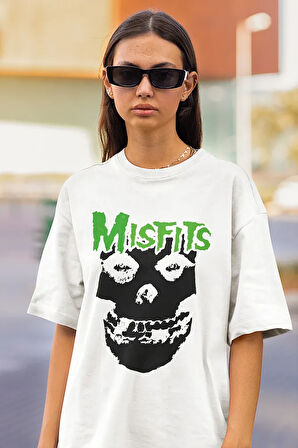 Misfits Müzik Grubu Baskılı Unisex Oversize Tişört