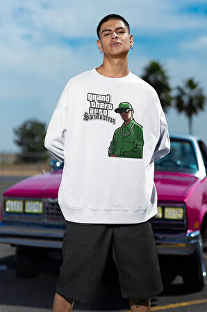 Gta San Andreas Baskılı Unisex Oversize Oyun Sweatshirt