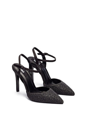 Yüksek Topuklu Taş İşlemeli Tokalı Abiye Saten Ayakkabı 330