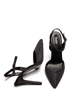 Yüksek Topuklu Taş İşlemeli Tokalı Abiye Saten Ayakkabı 330