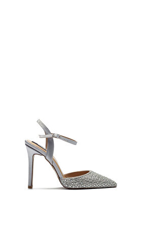 Yüksek Topuklu Taş İşlemeli Tokalı Abiye Saten Ayakkabı 330