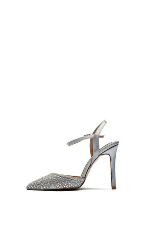 Yüksek Topuklu Taş İşlemeli Tokalı Abiye Saten Ayakkabı 330