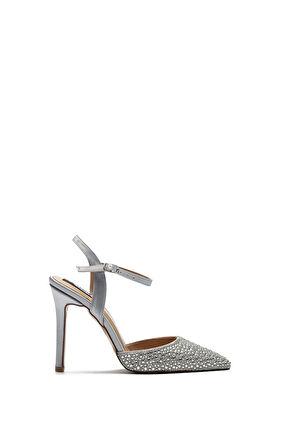 Yüksek Topuklu Taş İşlemeli Tokalı Abiye Saten Ayakkabı 330