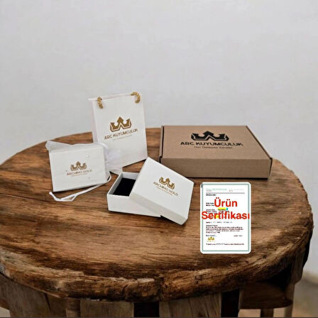 Kasım Ayı Doğumlarına 14 Ayar Altın Plakalı Örgülü Dikdörtgenli Hediye Bileklik-330ay-kahverengi