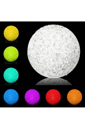 Dekoratif Gece Lambası Led Işıklı Kırılmaz Kristal Top 6.5 Cm Çap