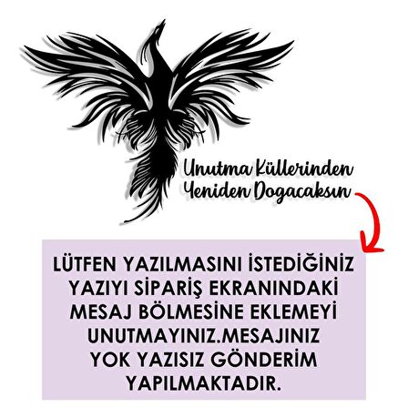 Veraart Işıklı Kişiselleştirilebilir Tablo Zümrüdüanka Kuşu Dekoratif Gece Lambası 100 cm