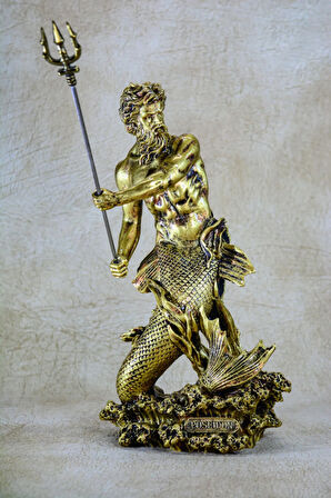 Yunan Deniz Tanrısı Poseidon Büyük Boy Heykel Biblo