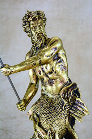 Yunan Deniz Tanrısı Poseidon Büyük Boy Heykel Biblo