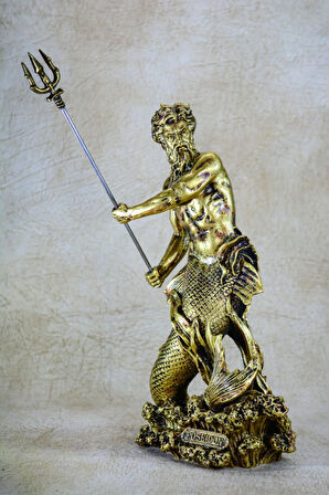 Yunan Deniz Tanrısı Poseidon Büyük Boy Heykel Biblo