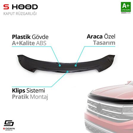 S-Dizayn Chevrolet Cruze ABS Plastik Kaput Rüzgarlığı 2008-2016 A+Kalite