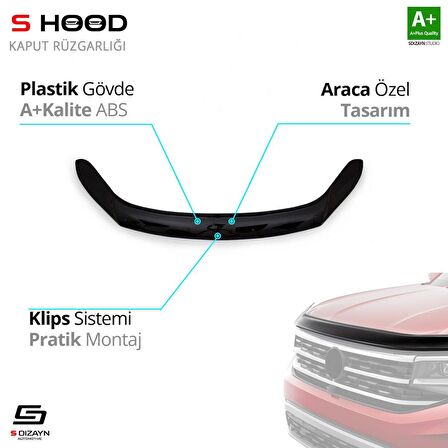 S-Dizayn Volkswagen Tiguan ABS Plastik Kaput Rüzgarlığı 2008-2015 A+Kalite