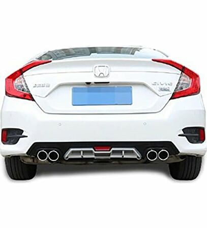 Honda Civic Fc5 Turbo Gri Difüzör 4 Egzoz Görünümlü 2016+ İthal