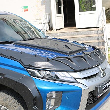 Mitsubishi L200 Kaput Koruma Rüzgarlığı 4mm Abs Akrilik 3 Parça 2019-