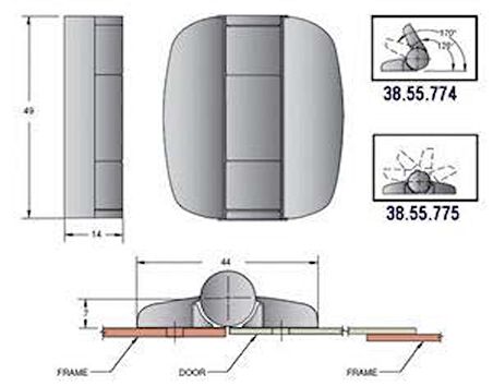 Southco Marine G6 konumlandırma menteşeleri 120°ve 170° salınımlı