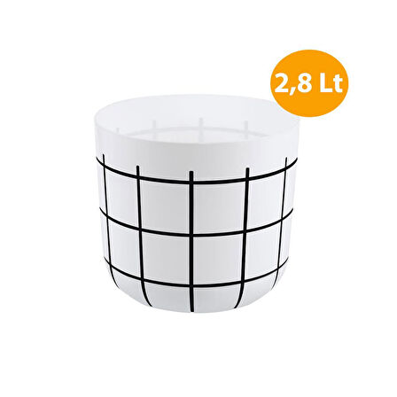 Omnipazar KRS-212 Dekoratif Karo Desenli Saksı 2.8 Litre No 2